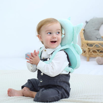 Almohadilla anticaida para bebe azul elefante